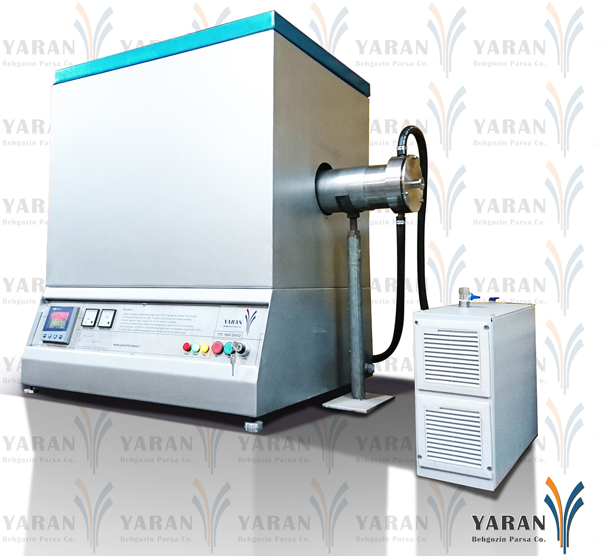 سیستم CVD با میکسر گاز 1600 درجه (با قطر تیوب 12 سانتی متر)