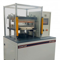 Hot press for preperation of rubber sheet