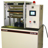 Hot press for preperation of plastic sheet