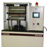 Hot press for preperation of plastic sheet