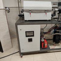 کوره تیوبی خلاء بالا 1E-5 میلی بار با تیوب کوارتز و دمای  1200 درجه با قطر تیوب 70 میلیمتر