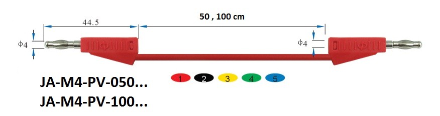 Banana- Banana(4mm) Test lead , 50cm